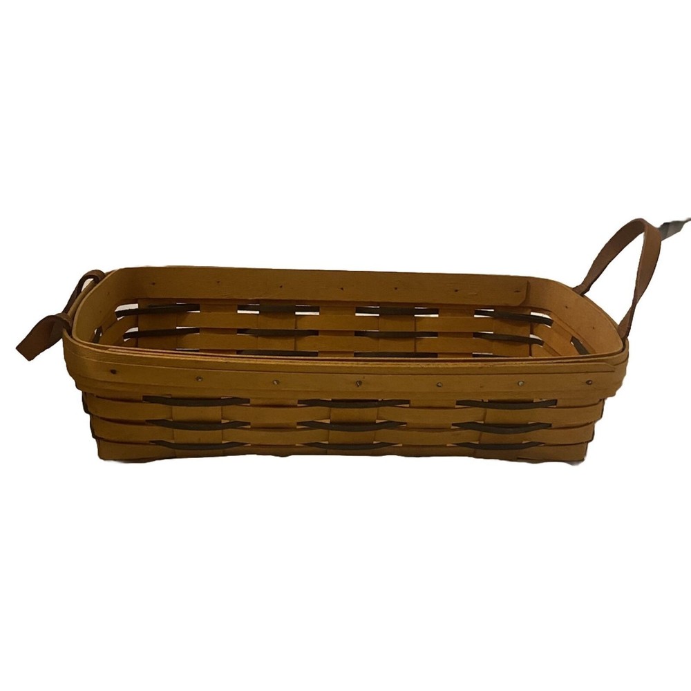 Longaberger 1997 Bread Basket Heartland Collection Leather Handles 11x5”
